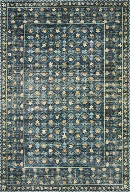 Loloi Rifle Paper Co. Eden Collection EDE-03 Lattice Indigo 2'-6" x 7'-6" Runner Rug feat. CloudPile™