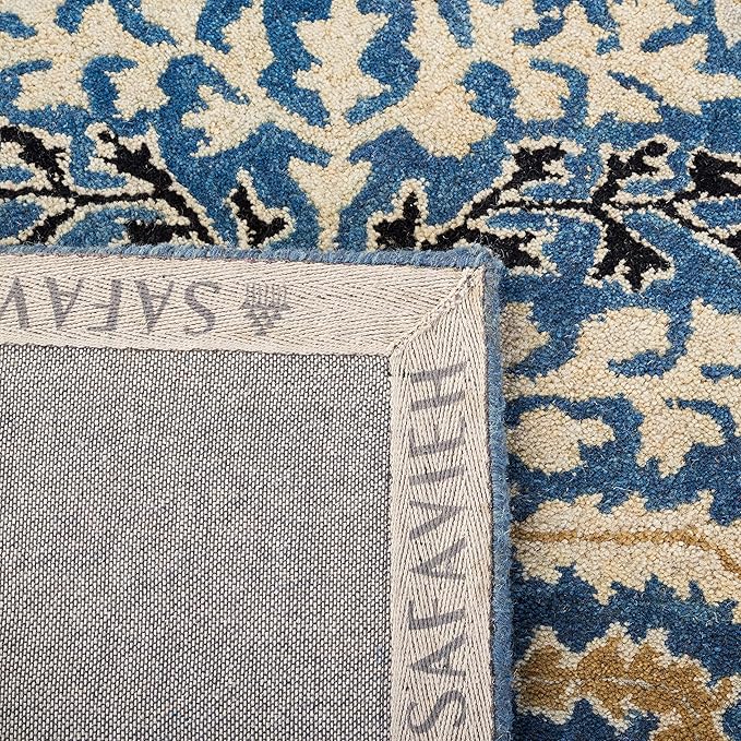 SAFAVIEH Antiquity Collection Accent Rug - 2'3" x 4', Dark Blue & Multi, Handmade Traditional Oriental Wool, Ideal for High Traffic Areas in Entryway, Living Room, Bedroom (AT64B)