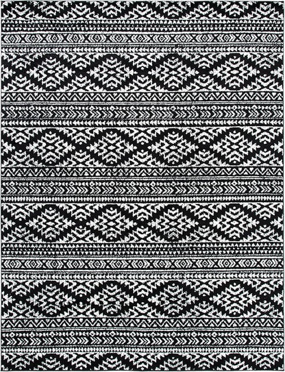 SAFAVIEH Area Rug 12x18 - Tulum Collection - Large - Black & Ivory, Moroccan Boho Tribal Design, Non-Shedding & Easy to Clean, Ideal for Living Room, Bedroom, Dining Space (TUL272Z)