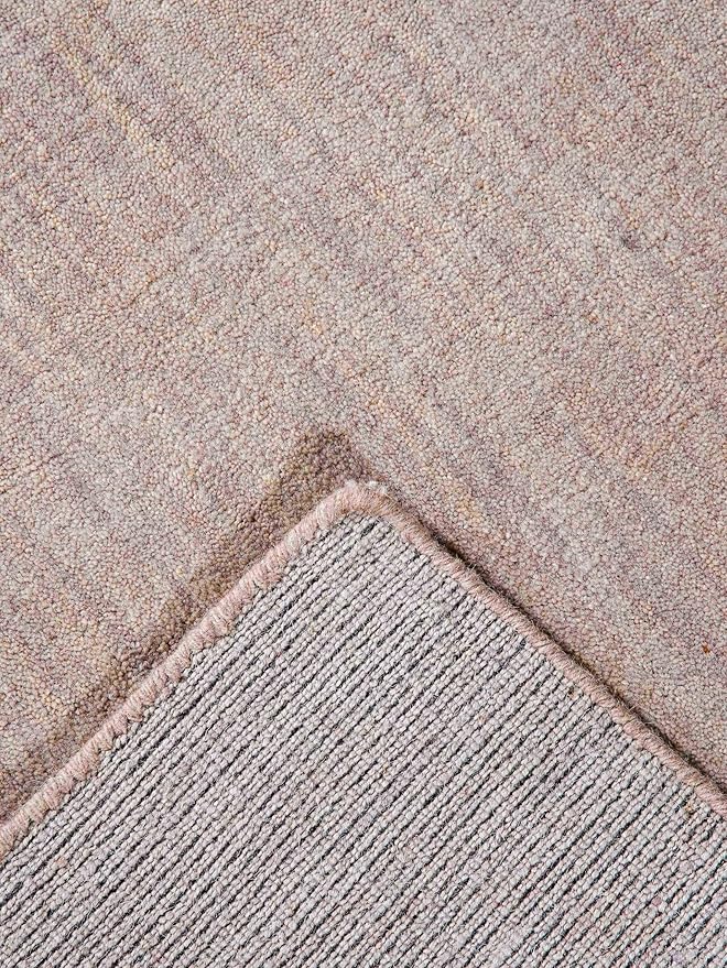 Hand Knotted Loom Wool ECO-Friendly Area Rugs - 10'x10', Square, Beige Color, Solid Plain Design, High Pile Thick Handmade Anti Skid Area Rugs for Living Room, Bed Room (L00111)