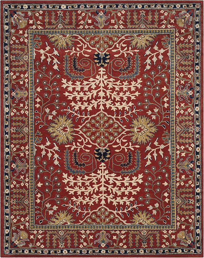 SAFAVIEH Antiquity Collection Accent Rug - 4' x 6', Red & Multi, Handmade Traditional Oriental Wool, Ideal for High Traffic Areas in Entryway, Living Room, Bedroom (AT64A)