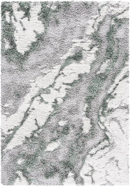 SAFAVIEH Horizon Shag Collection Area Rug - 11' x 15', Grey & Green, Modern Abstract Design, Non-Shedding & Easy Care, 2.6-inch Thick Ideal for High Traffic Areas in Living Room, Bedroom (HZN890Y)