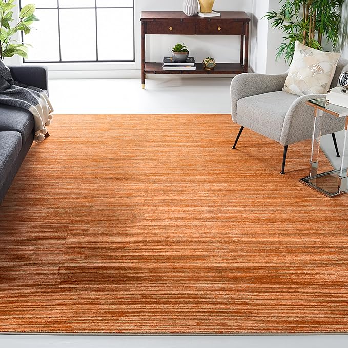 SAFAVIEH Vision Collection Area Rug - 10' Square, Orange, Modern Ombre Design, Non-Shedding & Easy to Clean, Ideal for Living Room, Bedroom, Dining Space (VSN606P)