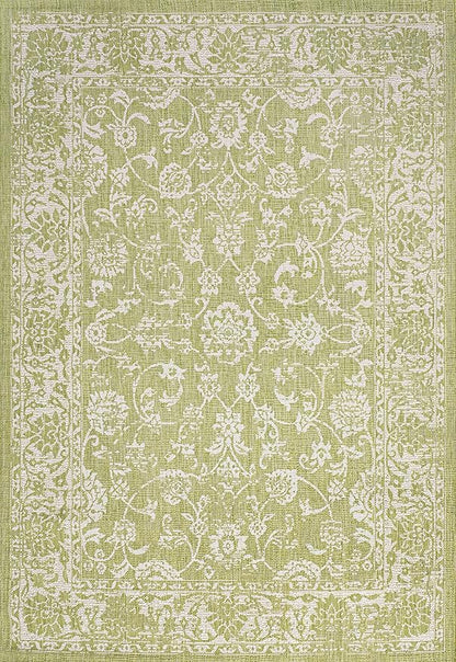 JONATHAN Y Weave Floral Indoor Outdoor Area Rug 3X5 Green/Cream, Tela Bohemian Textured for Backyard, Patio, Porch, Easy-Cleaning, High Traffic, Pet-Friendly, Non-Shedding (SMB100D-3)