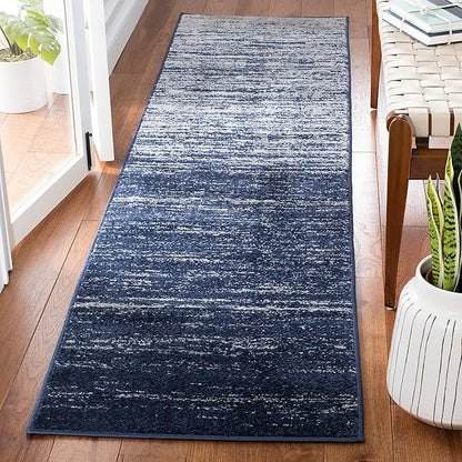 SAFAVIEH Adirondack Collection Runner Rug - 2'6" x 14', Navy & Grey, Modern Ombre Design, Non Shedding & Easy to Clean, Ideal for Hallway, Foyer, Kitchen, Entryway, Bedroom (ADR113E)