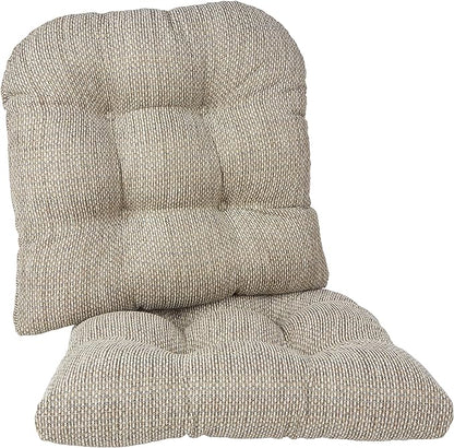 Klear Vu Gripper Overstuffed Universal Non-Slip Dining Chair Cushions for Kitchen Decor or Office Use, U-Shaped Skid-Proof Seat Pad, 17x17 Inches, 2 Count (Pack of 1), Honeycomb Natural