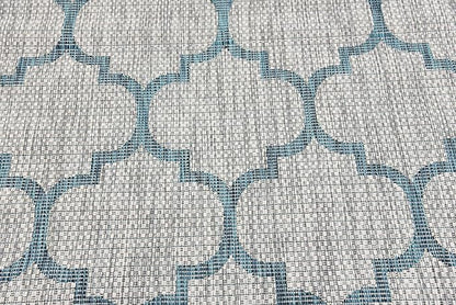 Unique Loom Outdoor Trellis Collection Area Rug (4' 1" x 6' 1" Rectangle, Gray/ Ivory)