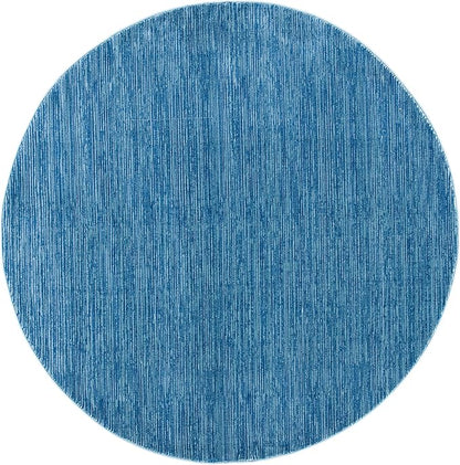 SAFAVIEH Vision Collection Area Rug - 5' Round, Blue, Modern Ombre Design, Non-Shedding & Easy to Clean, Ideal for Living Room, Bedroom, Dining Space (VSN606M)