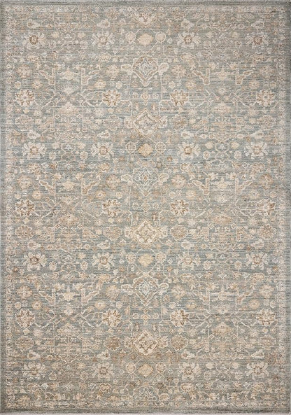 Loloi Chris Loves Julia Palma Collection PLM-05 Blue/Natural 3'-6" x 5'-6" Accent Rug Vintage Style Boho Living Room Bedroom Carpet