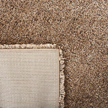 SAFAVIEH Milan Shag Collection 5'1" Round Dark Beige SG180 Solid Non-Shedding Living Room Bedroom Dining Room Entryway Plush 2-inch Thick Area Rug