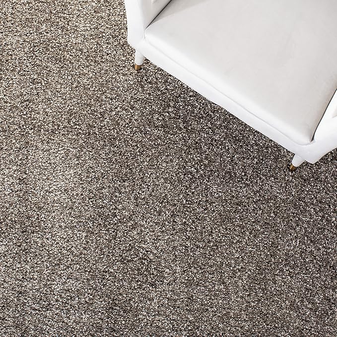 SAFAVIEH Milan Shag Collection Area Rug - 11' Square, Grey, Solid Design, Non-Shedding & Easy Care, 2-inch Thick Ideal for High Traffic Areas in Living Room, Bedroom (SG180-8080)