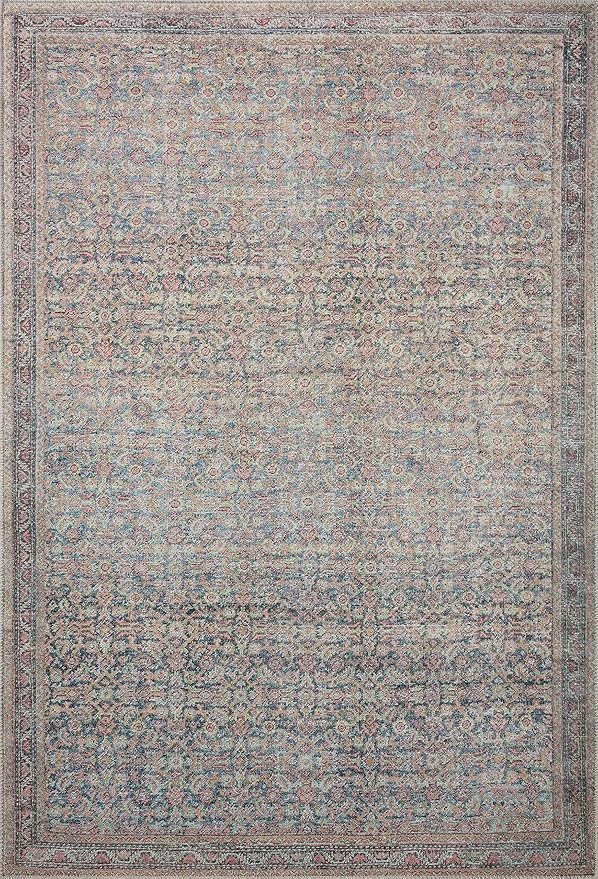 Loloi Adrian Collection ADR-04 Denim/Multi 5'-0" x 7'-6", .19" Thick Area Rug