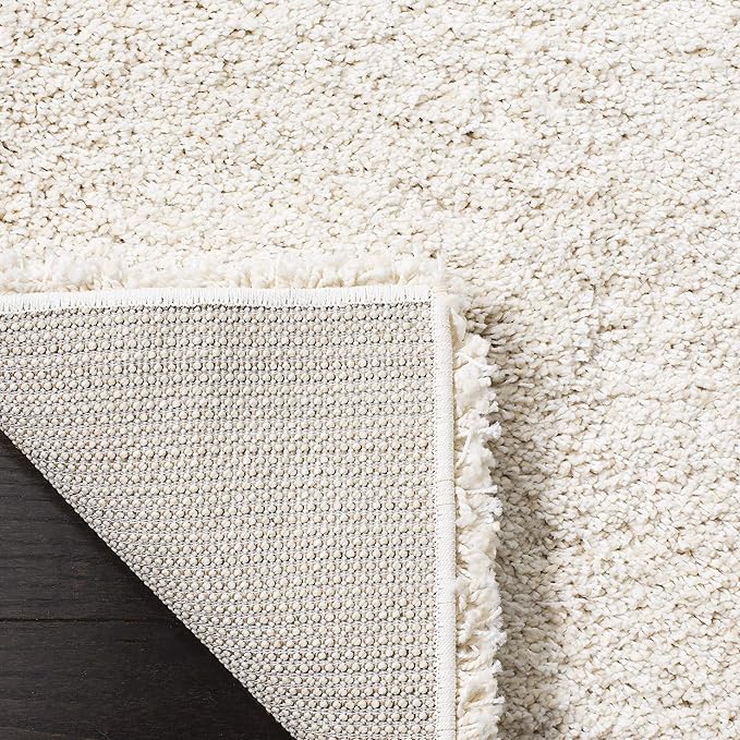 SAFAVIEH Milan Shag Collection Runner Rug - 2' x 22', Ivory, Solid Design, Non-Shedding & Easy Care, 2-inch Thick Ideal for High Traffic Areas in Living Room, Bedroom (SG180-1212)