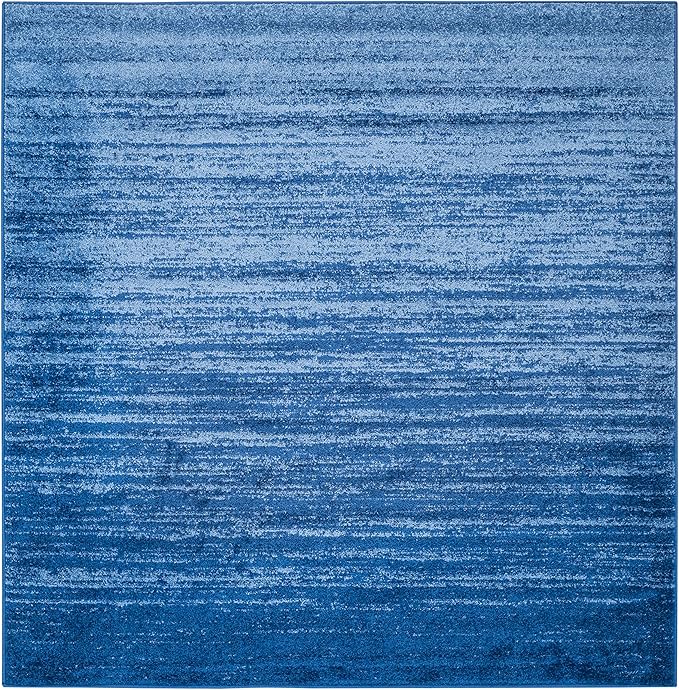 SAFAVIEH Adirondack Collection Area Rug - 10' Square, Light Blue & Dark Blue, Modern Ombre Design, Non Shedding & Easy to Clean, Ideal for Living Room, Bedroom, Office, Dining Space (ADR113F)
