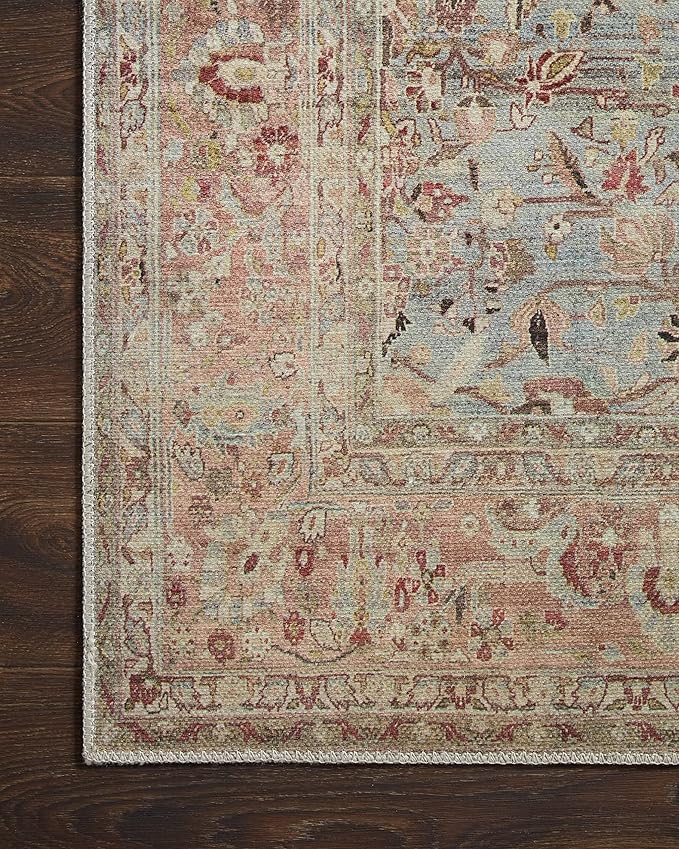Loloi Adrian Collection ADR-06 Ocean/Clay 5'-0" x 7'-6", .19" Thick Area Rug