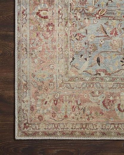 Loloi Adrian Collection ADR-06 Ocean/Clay 5'-0" x 7'-6", .19" Thick Area Rug