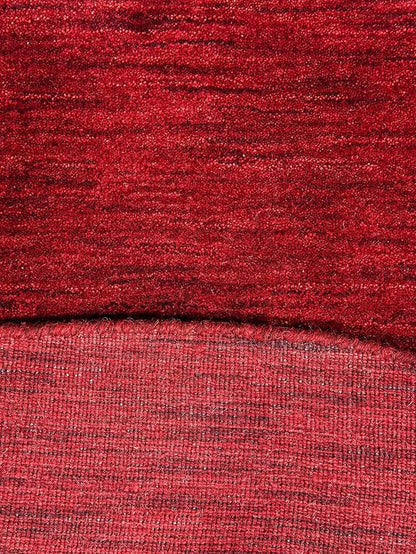Hand Knotted Loom Wool ECO-Friendly Area Rugs - 10'x10', Round, Dark Red Color, Solid Plain Design, High Pile Handmade Anti Skid Area Rugs for Living Room, Bed Room (L00111)