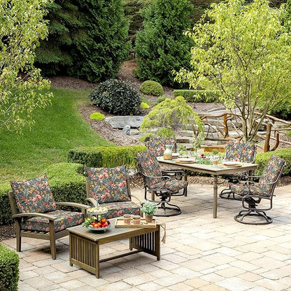 Arden Outdoor Dining Chair Cushion, 20 in x 20 in, Weather-Proof, Rain-Proof, Fade Resistant Patio Cushion for Patio, Dining, or Rocking Chairs 20 x 20, Phoebe Grey Floral