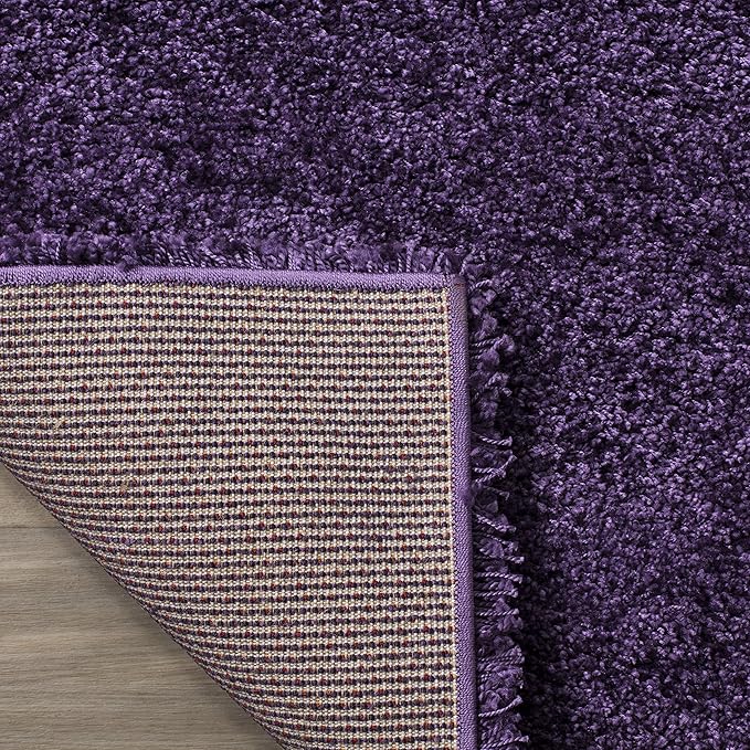 SAFAVIEH Milan Shag Collection Runner Rug - 2' x 22', Purple, Solid Design, Non-Shedding & Easy Care, 2-inch Thick Ideal for High Traffic Areas in Living Room, Bedroom (SG180-7373)