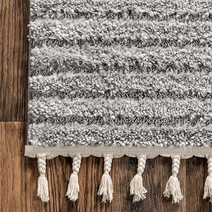 nuLOOM Risette Light Grey, 10' x 14', Geometric, Soft and Textured, High Traffic, Stain Resistant, Easy Clean, Durable Area Rug for Bedroom, Living Room, Dining Space, Den, Foyer, Entryway