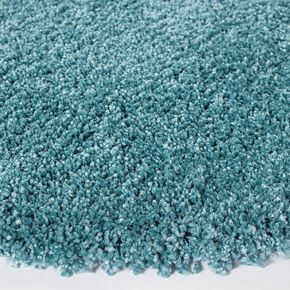 SAFAVIEH Milan Shag Collection 10' Round Aqua Blue SG180 Solid Non-Shedding Living Room Bedroom Dining Room Entryway Plush 2-inch Thick Area Rug