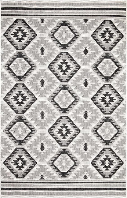 Keen Home Design Outdoor Rug - 5x8 Washable Indoor/Outdoor Rug for Patio, Balcony, Kitchen, Garden, Beach, Deck and Porch. Size: 5'1" x 7'7"