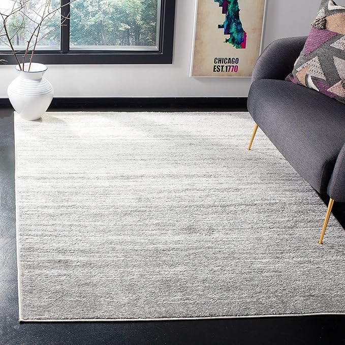 SAFAVIEH Area Rug 3x5 - Adirondack Collection - Ivory & Silver, Modern Ombre Design, Non Shedding & Easy to Clean, Ideal for Living Room, Bedroom, Office, Dining Space (ADR113B)