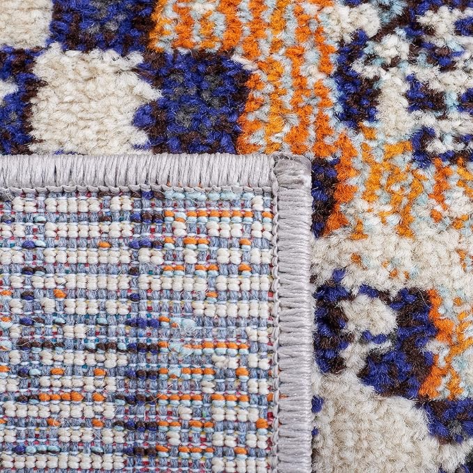 SAFAVIEH Madison Collection Runner Rug - 2' x 8', Orange & Beige, Boho Diamond Distressed Design, Non-Shedding & Easy Care, Ideal for High Traffic Areas in Living Room, Bedroom (MAD418P)
