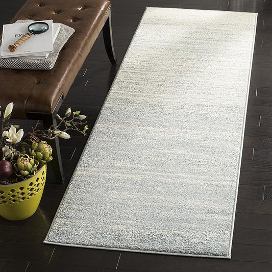 SAFAVIEH Adirondack Collection Runner Rug - 2'6" x 16', Slate & Cream, Modern Ombre Design, Non Shedding & Easy to Clean, Ideal for Hallway, Foyer, Kitchen, Entryway, Bedroom (ADR113T)