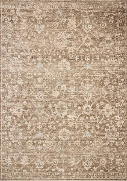 Loloi Chris Loves Julia Palma Collection PLM-09 Brown/Earth 3'-6" x 5'-6" Fringe Accent Rug Vintage Style Boho Living Room Bedroom Carpet