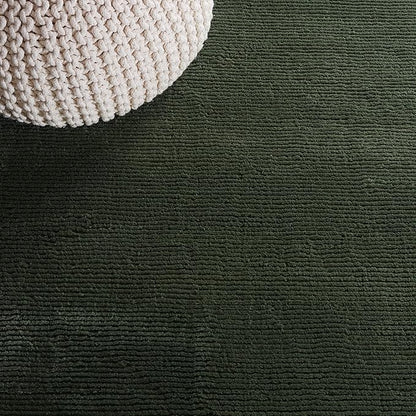 SAFAVIEH Revive Collection Area Rug - 5'3" Square, Green, Solid Design, Ideal for The Living Room, Bedroom, Dining Room (REV102Y-5SQ)