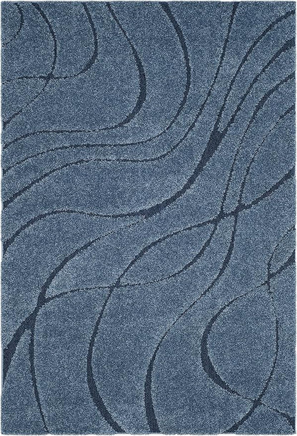SAFAVIEH Florida Shag Collection Area Rug - 6' x 8', Light Blue & Blue, Non-Shedding & Easy Cleaning, Plush Thick Pile, Ideal for Living Room, Bedroom, Dining Space (SG471-6065)