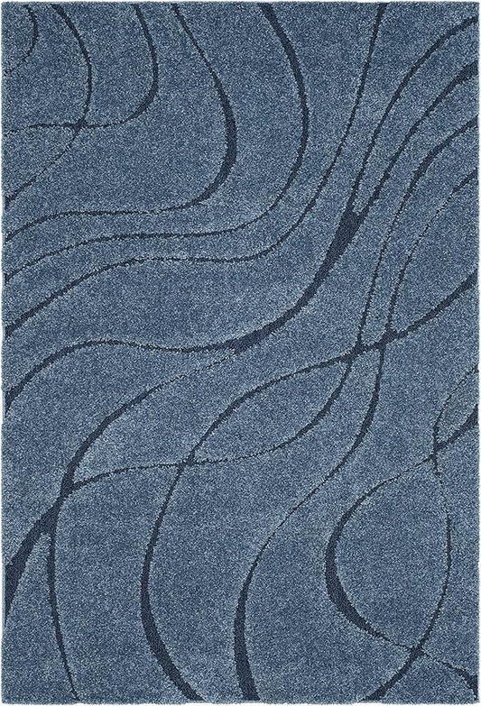 SAFAVIEH Florida Shag Collection Area Rug - 5'3" x 7'6", Light Blue & Blue, Non-Shedding & Easy Care, 1.2-inch Thick Ideal for High Traffic Areas in Living Room, Bedroom (SG471-6065)