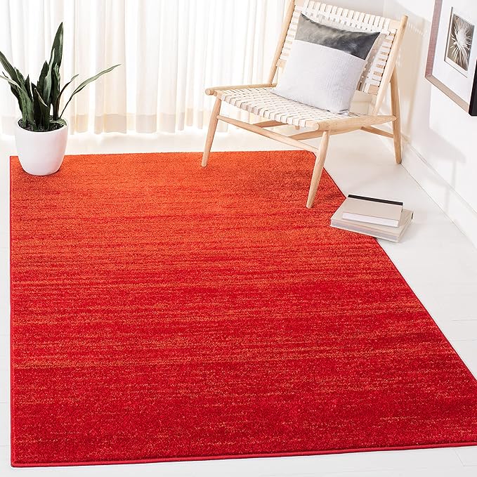 SAFAVIEH Adirondack Collection Area Rug - 5'5" x 7'7", Red & Grey, Modern Ombre Design, Non Shedding & Easy to Clean, Ideal for Living Room, Bedroom, Office, Dining Space (ADR113Q)
