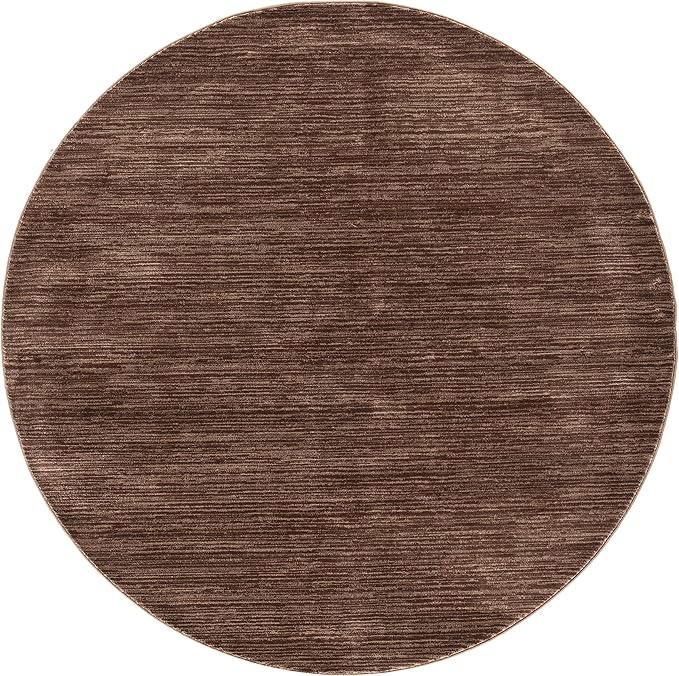 SAFAVIEH Vision Collection Area Rug - 4' Round, Brown, Modern Ombre Design, Non-Shedding & Easy to Clean, Ideal for Living Room, Bedroom, Dining Space (VSN606E)
