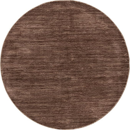SAFAVIEH Vision Collection Area Rug - 4' Round, Brown, Modern Ombre Design, Non-Shedding & Easy to Clean, Ideal for Living Room, Bedroom, Dining Space (VSN606E)