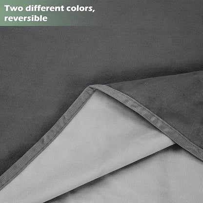 Catalonia Waterproof Blanket for Bed, Reversible Fleece Couch Sofa Furniture Protector, Leak Proof Dog Blankets, Grey