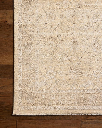 Loloi Chris Loves Julia Palma Collection PLM-10 Wheat/Bark 2'-7" x 10'-0" Fringe Runner Rug Vintage Style Boho Living Room Bedroom Carpet