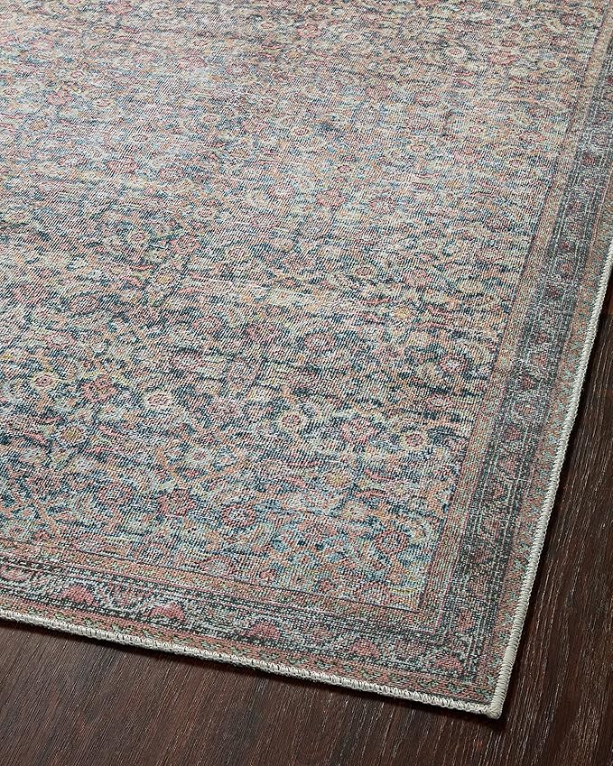 Loloi Adrian Collection ADR-04 Denim/Multi 3'-6" x 5'-6", .19" Thick Accent Rug