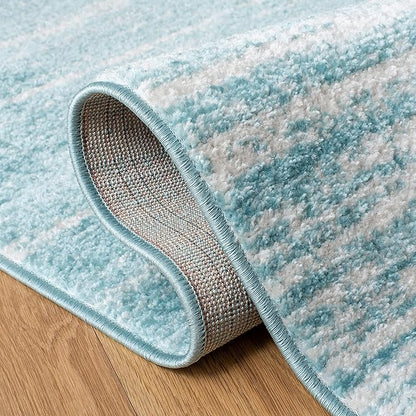 SAFAVIEH Adirondack Collection Runner Rug - 2'2" x 9', Aqua & Ivory, Modern Ombre Design, Non Shedding & Easy to Clean, Ideal for Hallway, Foyer, Kitchen, Entryway, Bedroom (ADR113J)