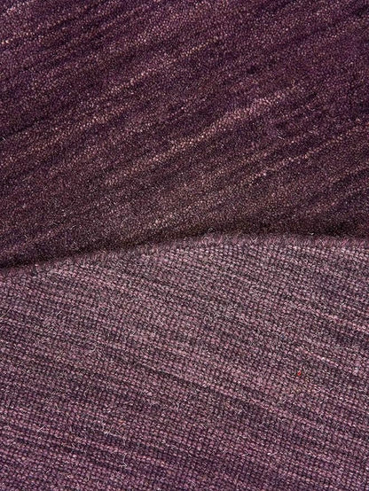 Hand Knotted Loom Wool ECO-Friendly Area Rugs - 10'x10', Round, Purple Color, Solid Plain Design, High Pile Thick Handmade Anti Skid Area Rugs for Living Room, Bed Room (L00111)
