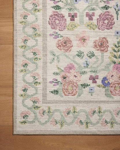 Loloi Rifle Paper Co. Rosa Collection RSA-01 Ivory 2'-6" x 9'-6" Runner Rug