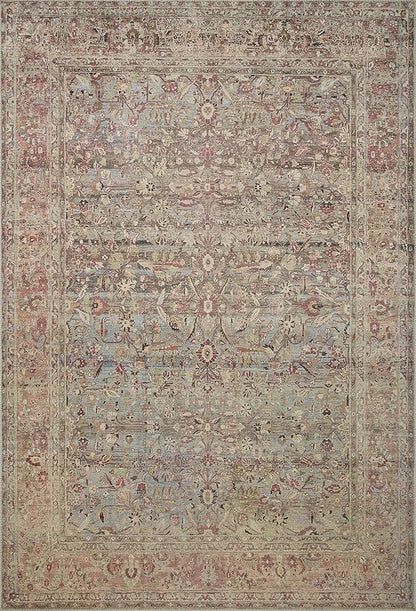 Loloi Adrian Collection ADR-06 Ocean/Clay 3'-6" x 5'-6", .19" Thick Accent Rug