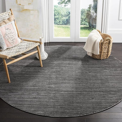 SAFAVIEH Vision Collection Area Rug - 4' Round, Grey, Modern Ombre Design, Non-Shedding & Easy to Clean, Ideal for Living Room, Bedroom, Dining Space (VSN606D)