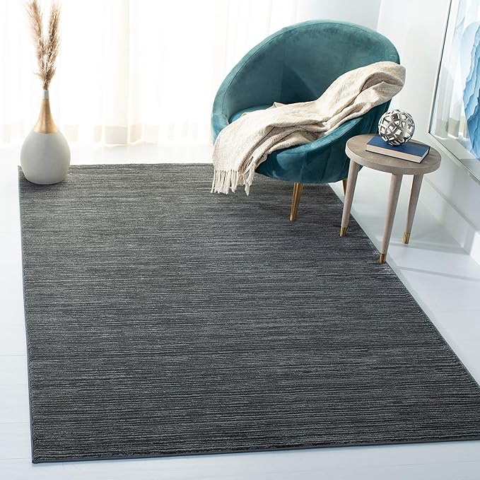SAFAVIEH Vision Collection Area Rug - 5' Square, Grey, Modern Ombre Design, Non-Shedding & Easy to Clean, Ideal for Living Room, Bedroom, Dining Space (VSN606D)