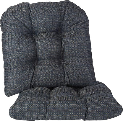 Klear Vu Gripper Overstuffed Universal Non-Slip Dining Chair Cushions for Kitchen Decor or Office Use, U-Shaped Skid-Proof Seat Pad, 17x17 Inches, 2 Count (Pack of 1), Honeycomb Navy