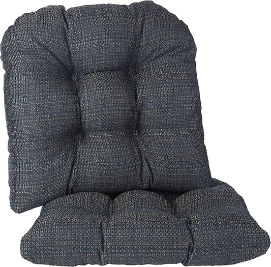Klear Vu Gripper Overstuffed Universal Non-Slip Dining Chair Cushions for Kitchen Decor or Office Use, U-Shaped Skid-Proof Seat Pad, 17x17 Inches, 2 Count (Pack of 1), Honeycomb Navy