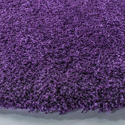 SAFAVIEH Milan Shag Collection 4' Round Purple SG180 Solid Non-Shedding Living Room Bedroom Dining Room Entryway Plush 2-inch Thick Area Rug