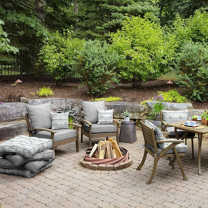 Arden Performance Outdoor Deep Seat Set, 24 x 24, Rain-Proof, Fade Resistant, Deep Seat Bottom and Back Cushion Light Grey Plain Weave Olefin