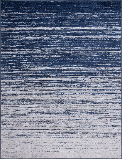 SAFAVIEH Area Rug 10x14 - Adirondack Collection - Large - Navy & Grey, Modern Ombre Design, Non Shedding & Easy to Clean, Ideal for Living Room, Bedroom, Office, Dining Space (ADR113E)